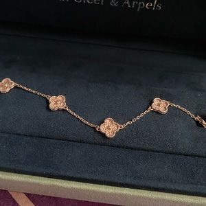 ($3800) Van Cleef & Arpels Sweet Alhambra Bracelet Rose Gold